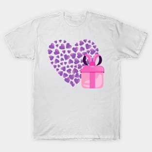 Purple heart with gift T-Shirt